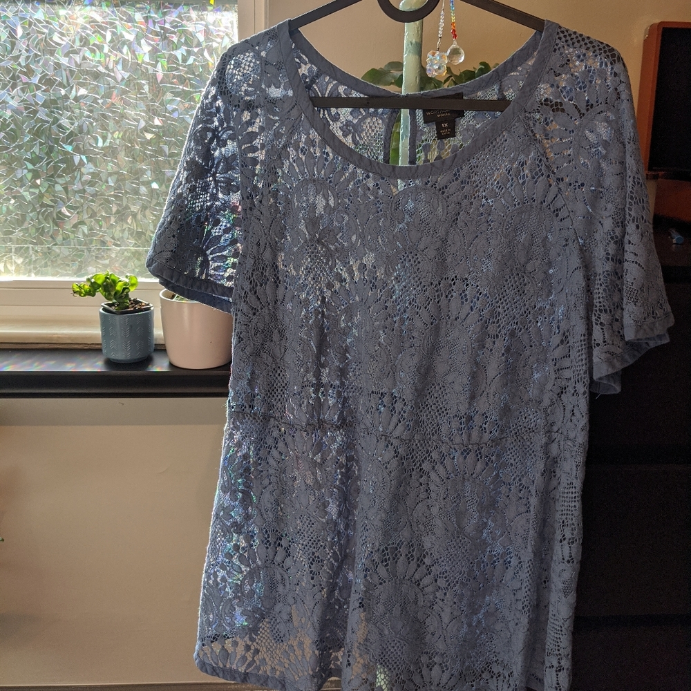 Blue Lace Top